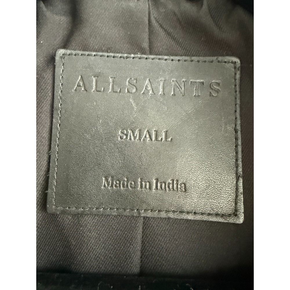 ALLSaints Women's Small Billie Relaxed Fit Mid Leather Biker Jacket $700 EUC - Picture 3 of 16